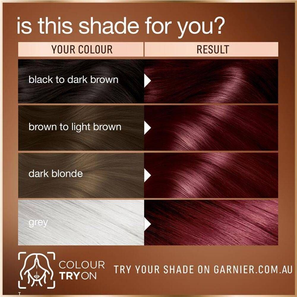 3 x Garnier Permanent Hair Colour - 6.6 Pomegranate Red