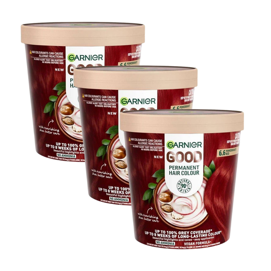 3 x Garnier Permanent Hair Colour - 6.6 Pomegranate Red