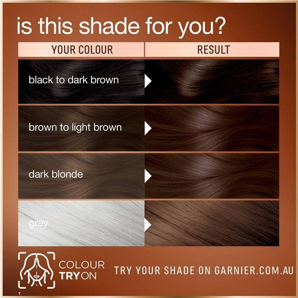 3 x Garnier Permanent Hair Colour - 4.0 Cacao Brown
