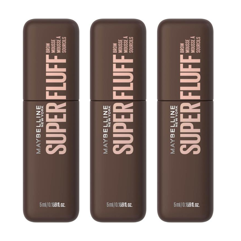 3 x Maybelline Super Fluff Brow Mousse 5mL - 260 Deep Brown