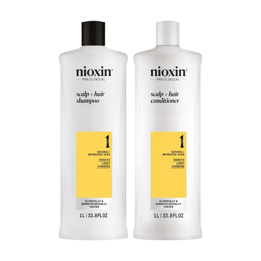 Nioxin System 1 Scalp & Hair Shampoo & Conditioner 1000mL Set