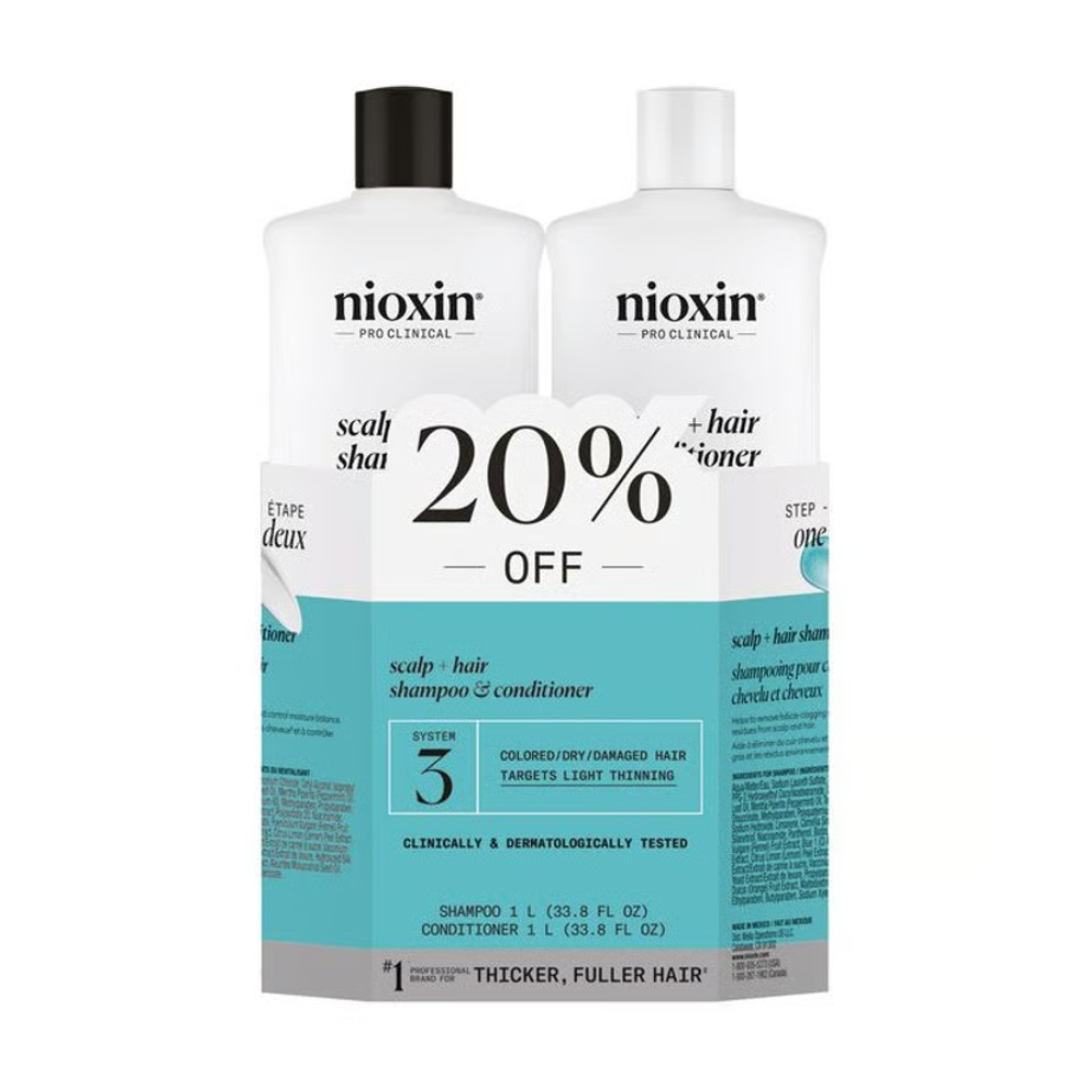 Nioxin System 3 Scalp & Hair Shampoo & Conditioner 1000mL Set