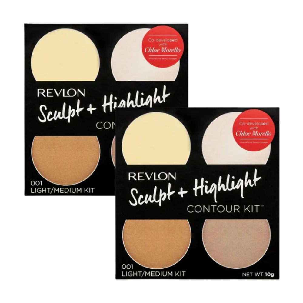 2 x Revlon Sculpt + Highlight Contour Kit 10g - 001 Light/Medium