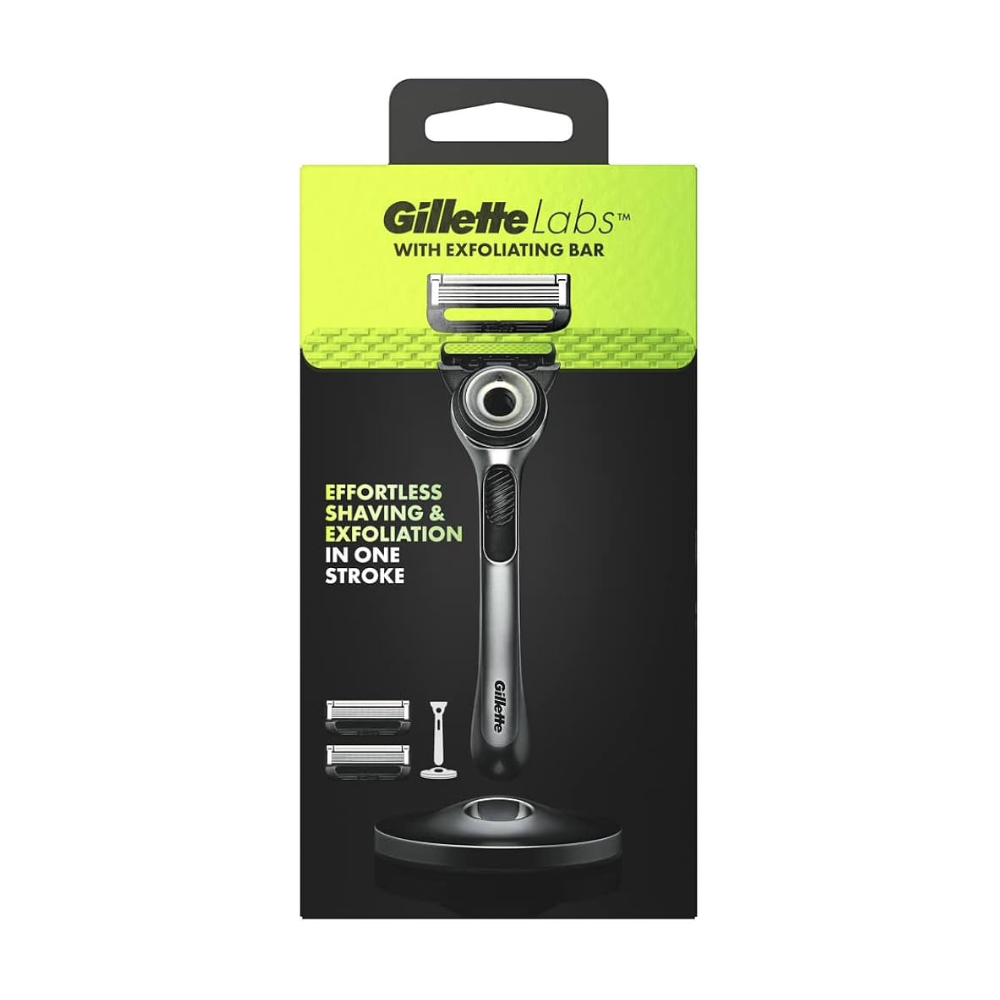 Gillette Labs Exfoliating Razor Handle with Magnetic Stand + 2 Refill Blades