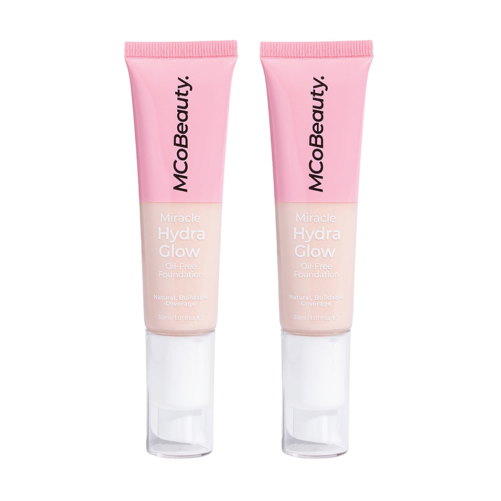 2 x MCoBeauty Miracle Hydro Glow Oil Free Foundation 30mL - Porcelain