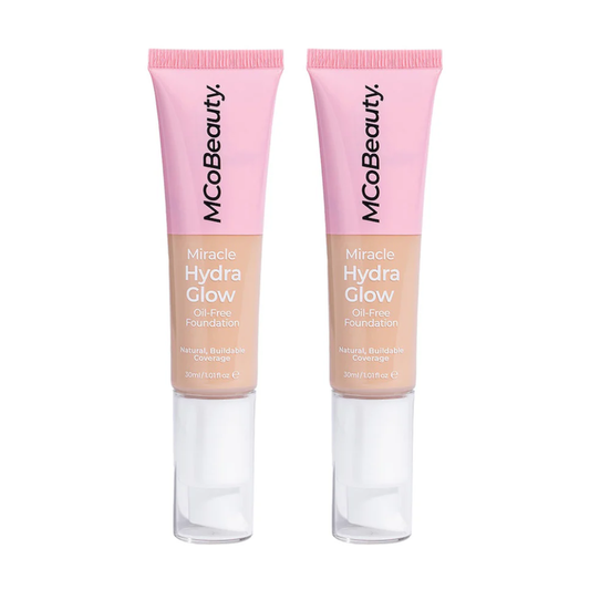 2 x MCoBeauty Miracle Hydro Glow Oil Free Foundation 30mL - Medium Beige