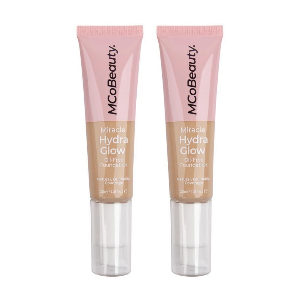 2 x MCoBeauty Miracle Hydro Glow Oil Free Foundation 30mL - Medium Buff