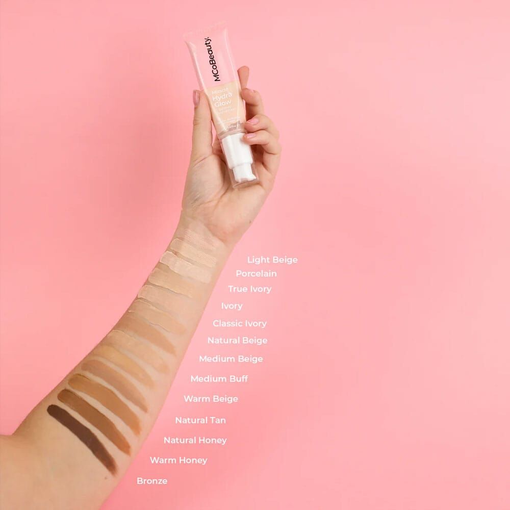 2 x MCoBeauty Miracle Hydro Glow Oil Free Foundation 30mL - Natural Beige