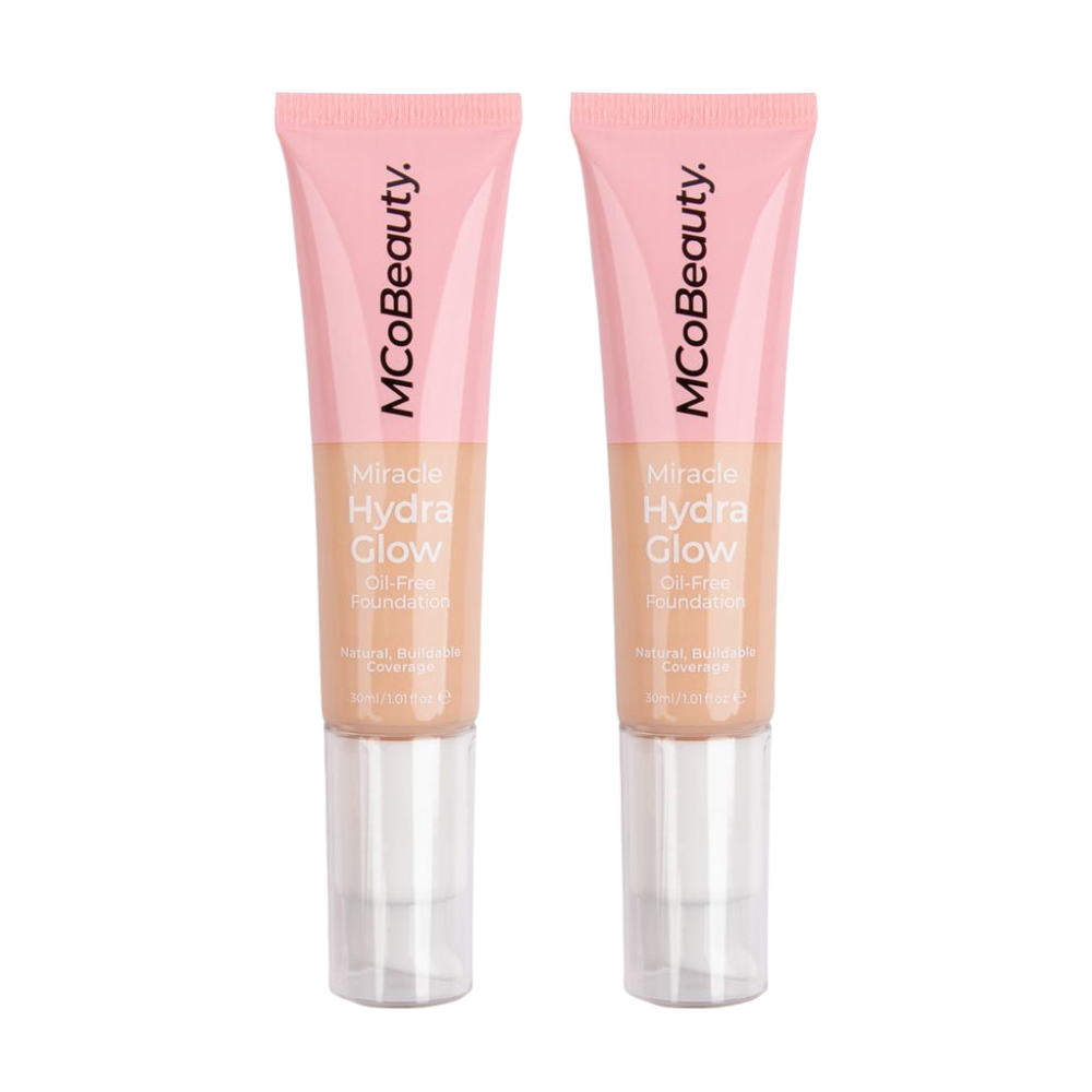 2 x MCoBeauty Miracle Hydro Glow Oil Free Foundation 30mL - Natural Beige