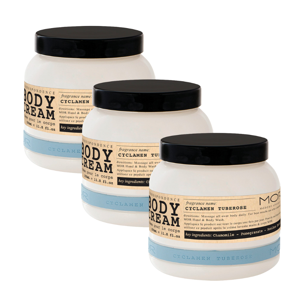 3 x MOR Boutique Correspondence Body Cream 350mL - Cyclamen Tuberose