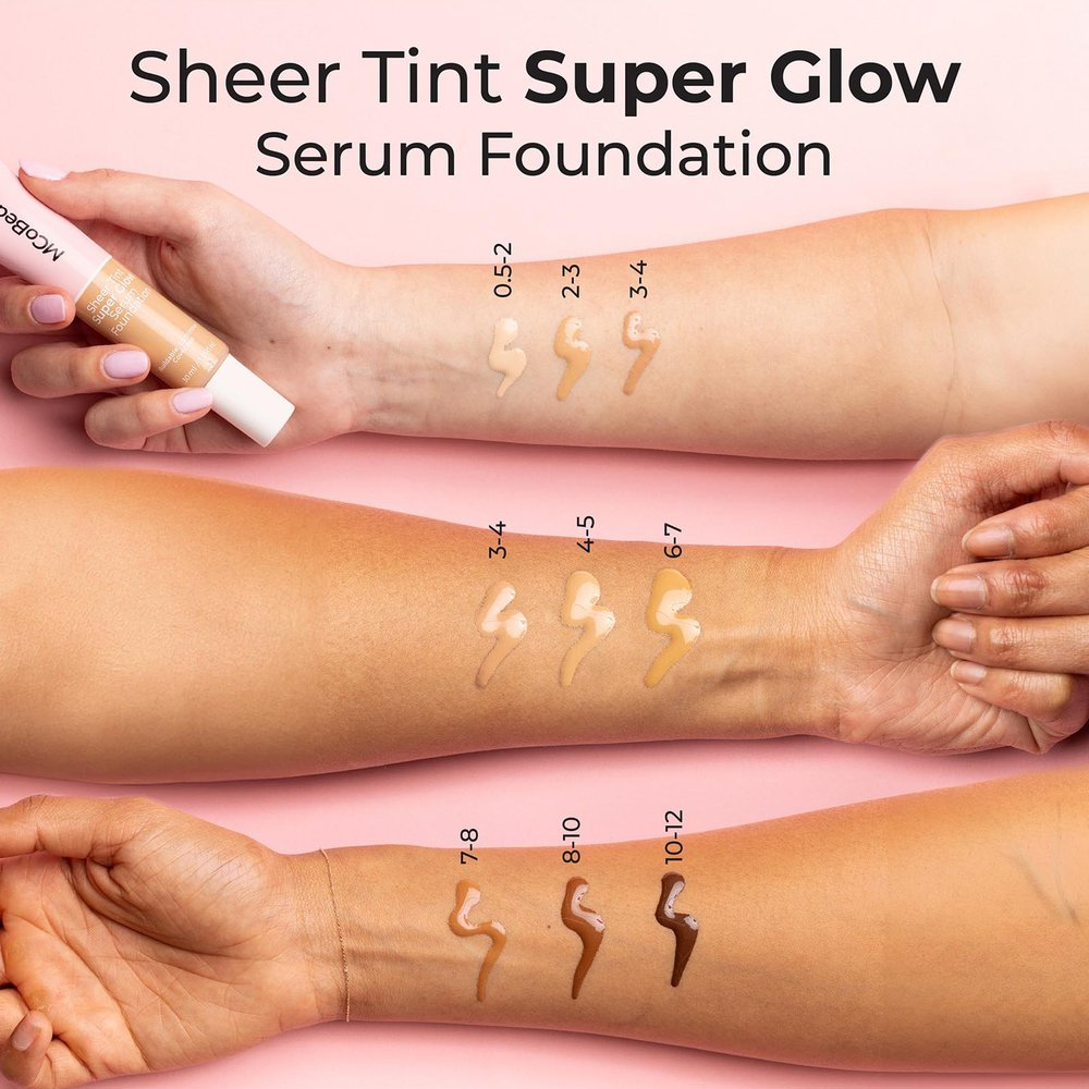 2 x MCoBeauty Sheer Tint Super Glow Serum Foundation 30mL - 0.5-2 Very Light