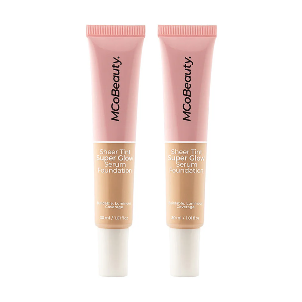 2 x MCoBeauty Sheer Tint Super Glow Serum Foundation 30mL - 0.5-2 Very Light