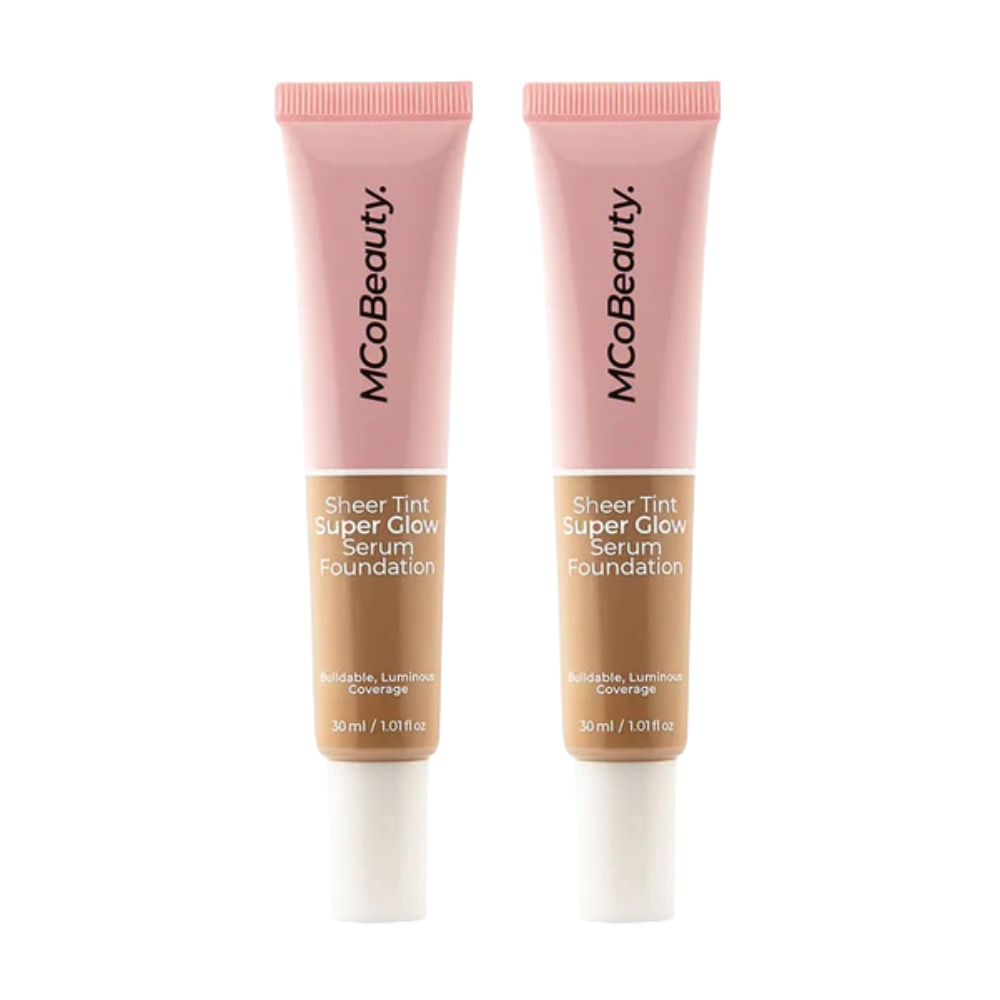2 x MCoBeauty Sheer Tint Super Glow Serum Foundation 30mL - 5-6 Natural Medium
