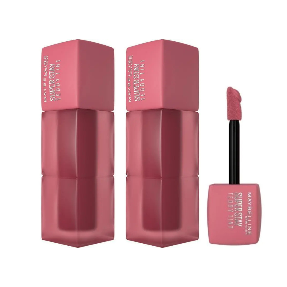 2 x Maybelline Superstay Teddy Tint Lipstick 5mL - 55 Knee High
