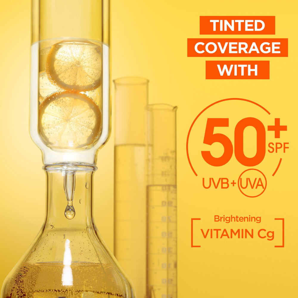 3 x Garnier Vitamin C Daily Tinted Even Tone Fluid Glow SPF50+ 40mL