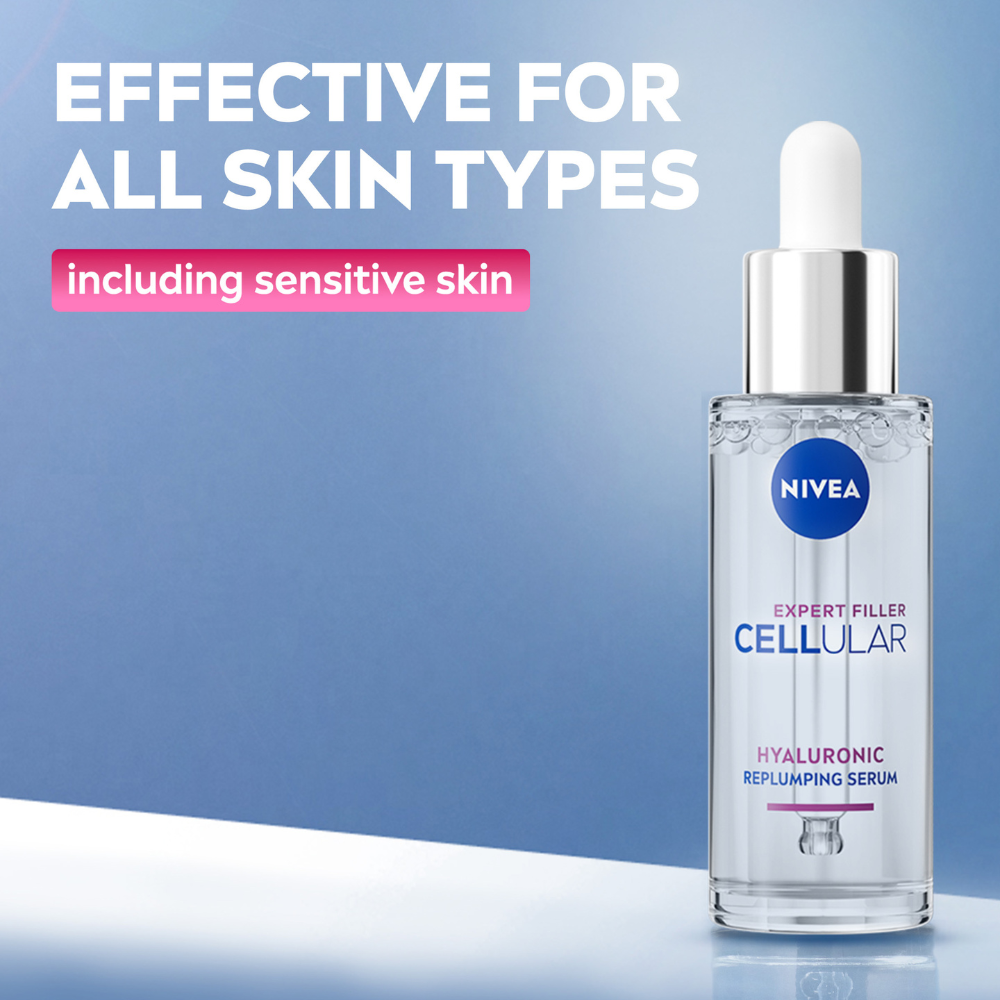 3 x Nivea Cellular Expert Filler Hyaluronic Replumping Serum 30mL