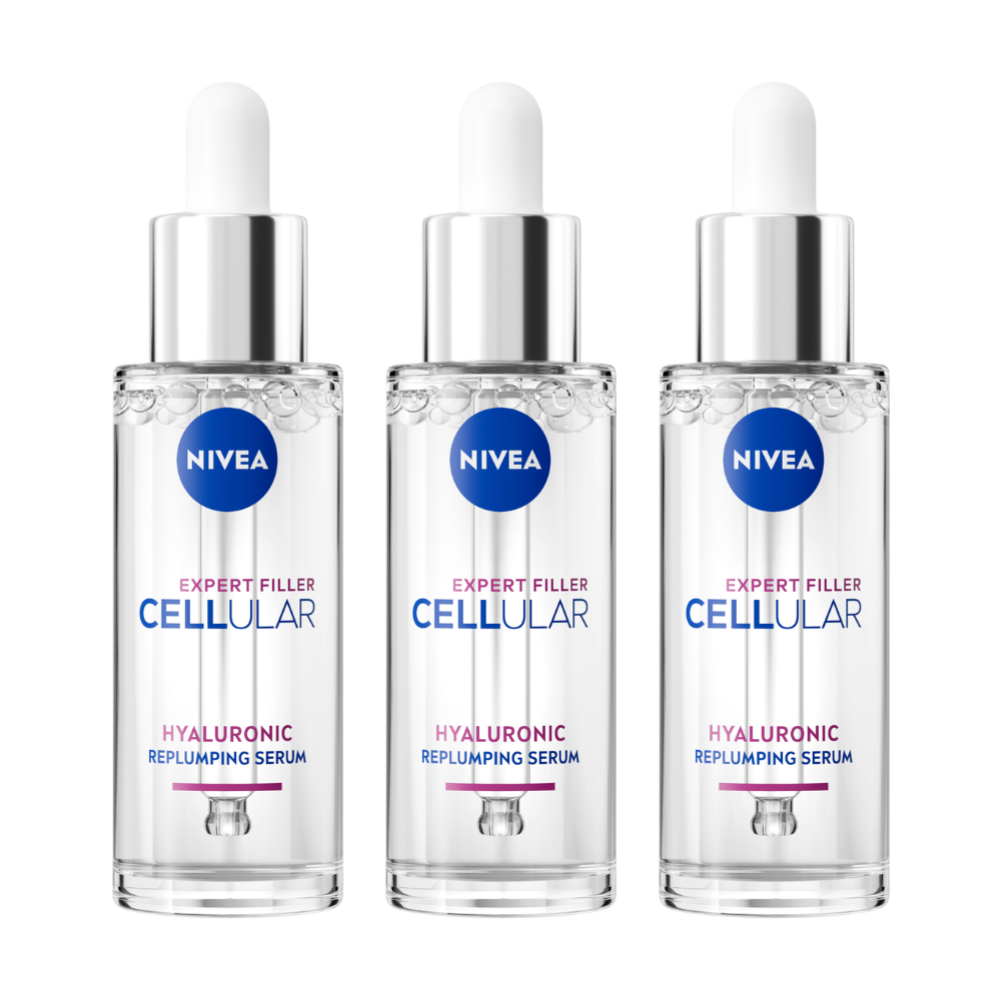 3 x Nivea Cellular Expert Filler Hyaluronic Replumping Serum 30mL
