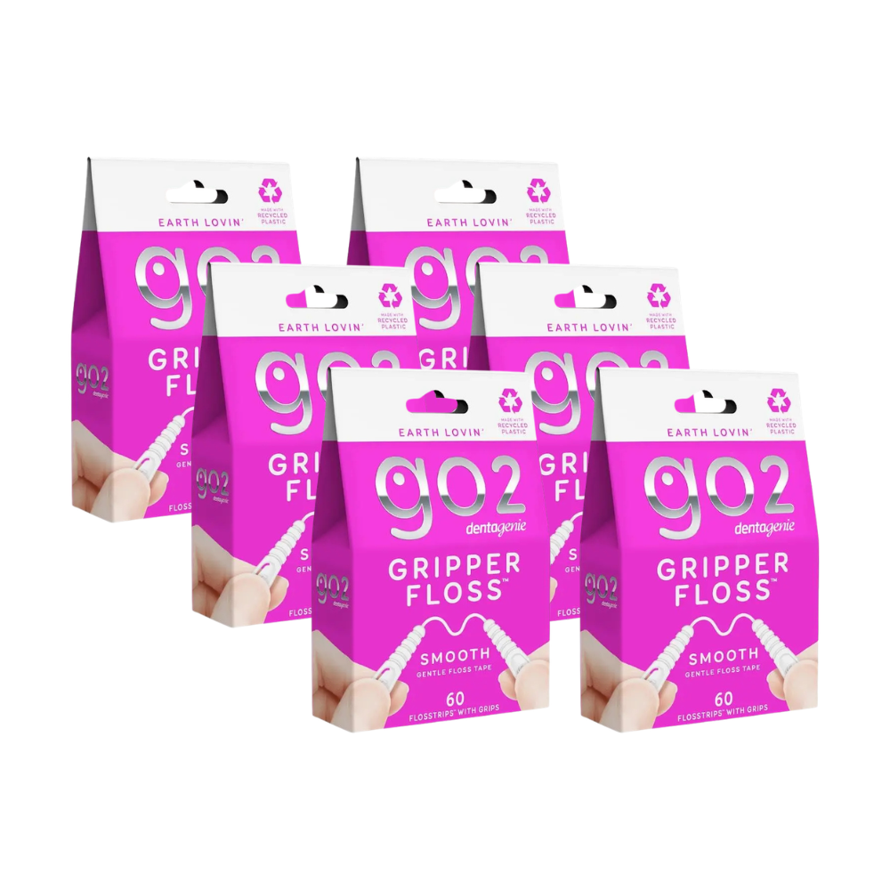 6 x Go2 Dentagenie Gentle Floss Tape Smooth Gripper Floss 60 Pack