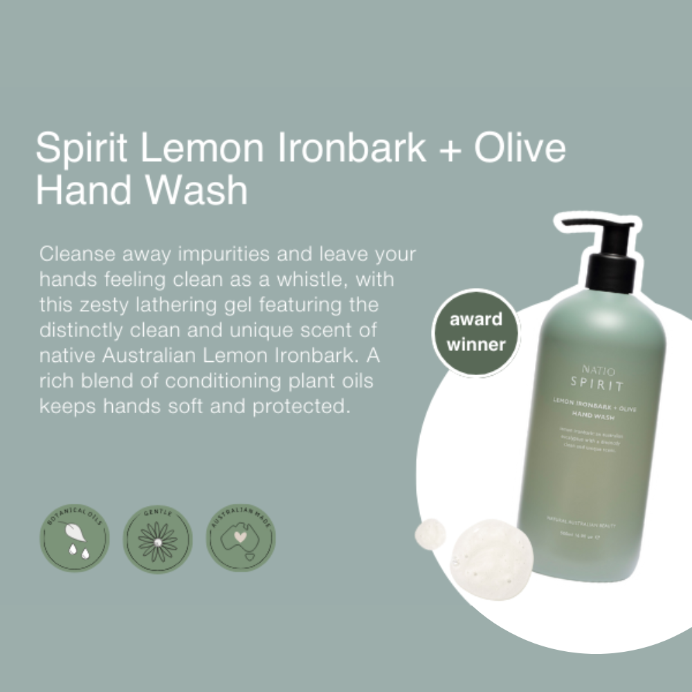 3 x Natio Spirit Lemon Ironbark + Olive Hand Wash 300mL