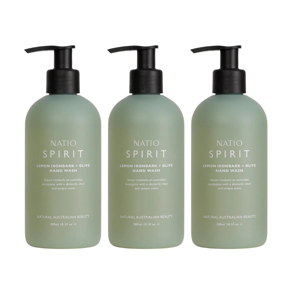 3 x Natio Spirit Lemon Ironbark + Olive Hand Wash 300mL