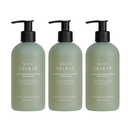 3 x Natio Spirit Lemon Ironbark + Olive Hand Wash 300mL