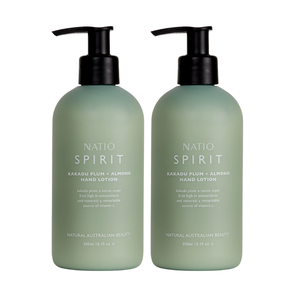2 x Natio Spirit Kakadu Plum + Almond Hand Lotion 300mL