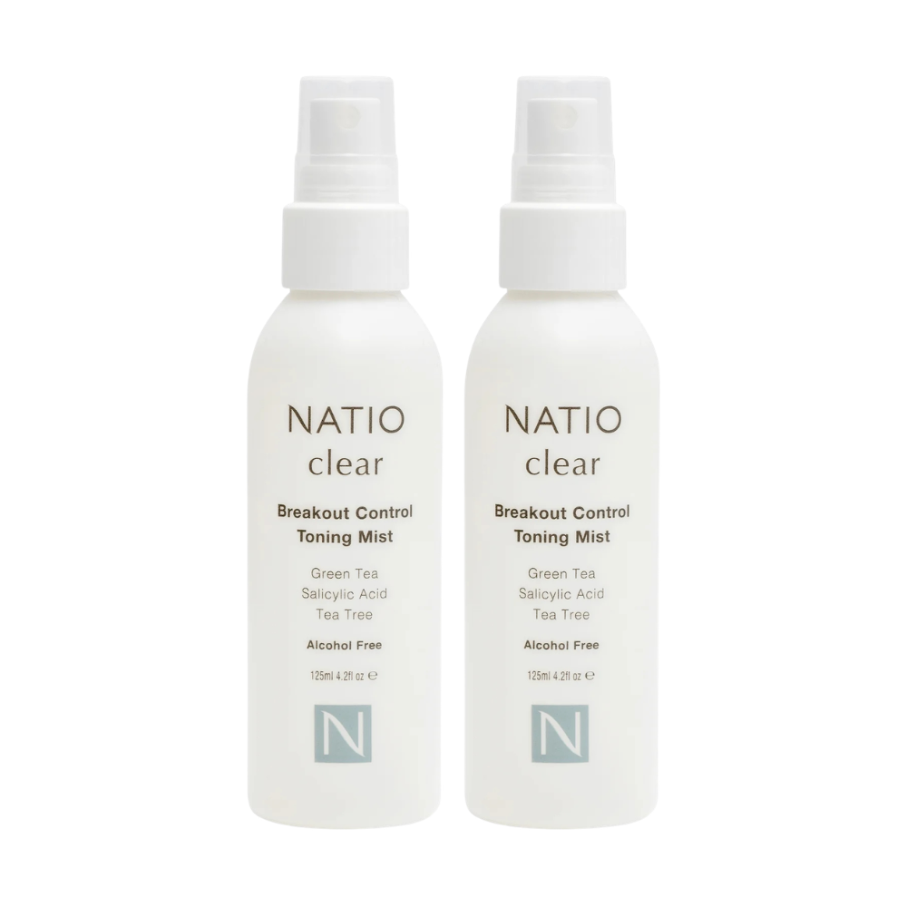 2 x Natio Clear Breakout Control Toning Mist 125mL