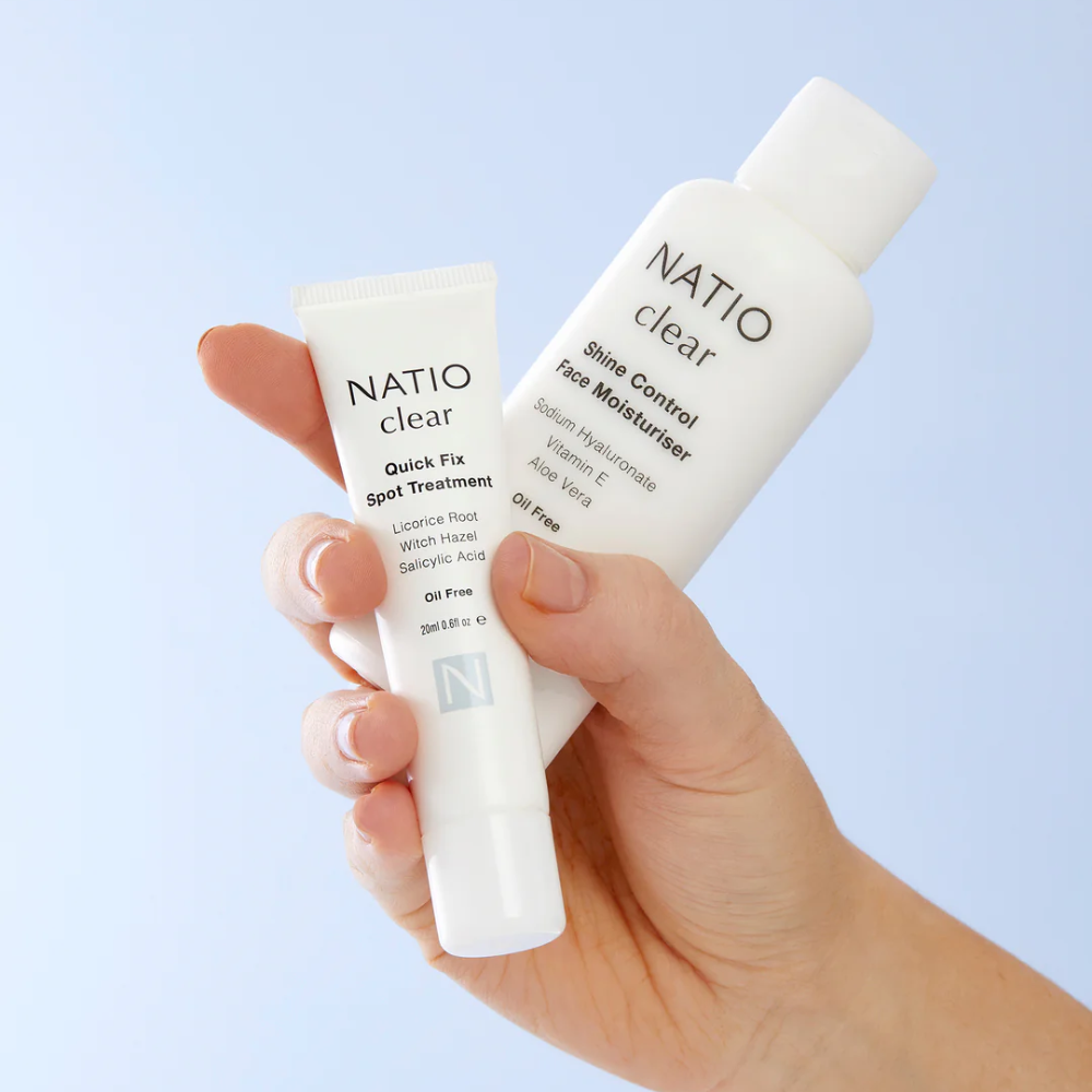 2 x Natio Clear Shine Control Face Moisturiser 125mL