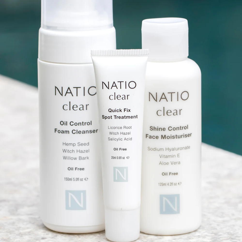 2 x Natio Clear Shine Control Face Moisturiser 125mL