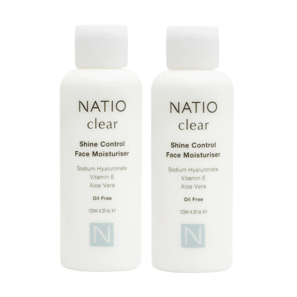 2 x Natio Clear Shine Control Face Moisturiser 125mL
