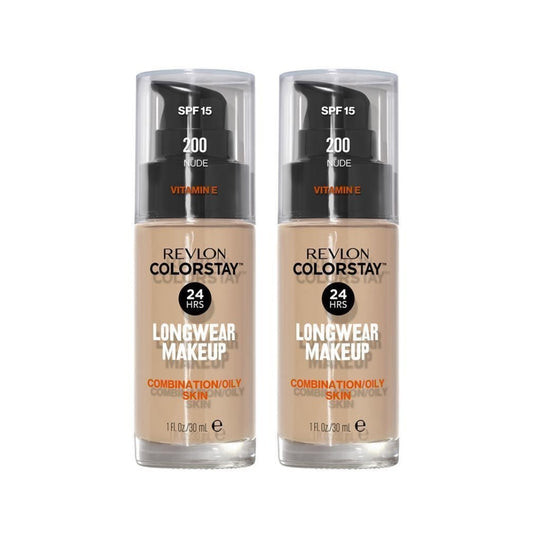 2 x Revlon ColorStay Makeup for Combination/Oily Skin 30mL - 200 Nude