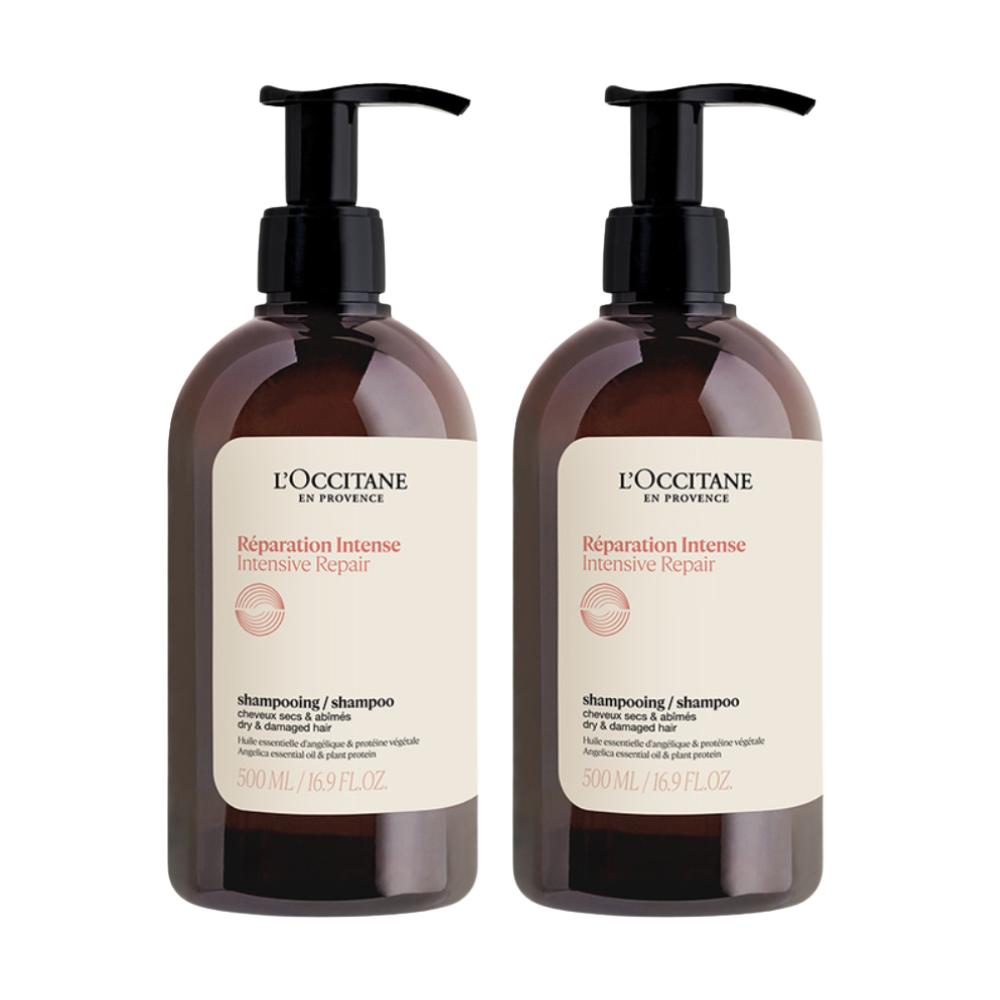 L'Occitane 5-in-1 Intensive Repair Shampoo Duo Travel Exclusive Gift Set 2x500mL