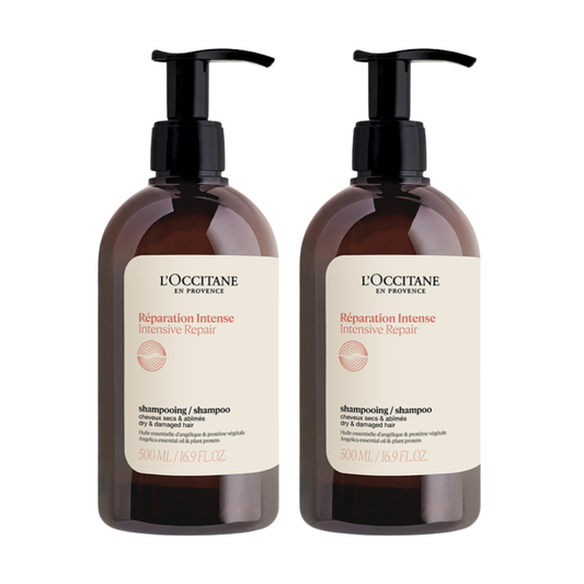 L'Occitane 5-in-1 Intensive Repair Shampoo Duo Travel Exclusive Gift Set 2x500mL