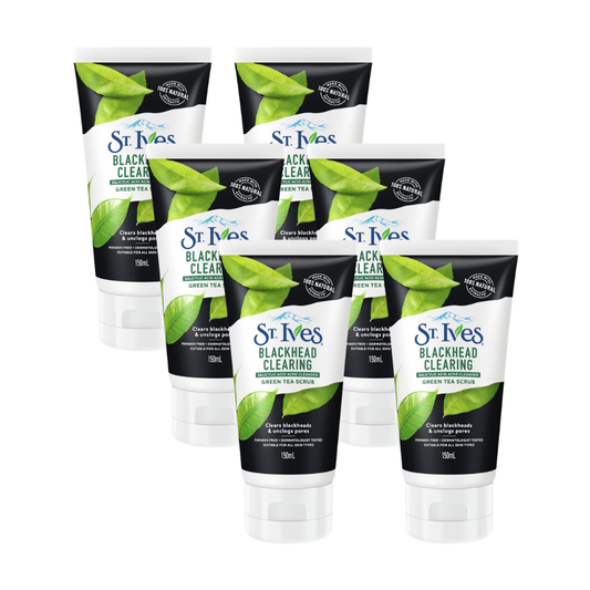 6 x St Ives Blackhead Clearing Green Tea Scrub 150mL