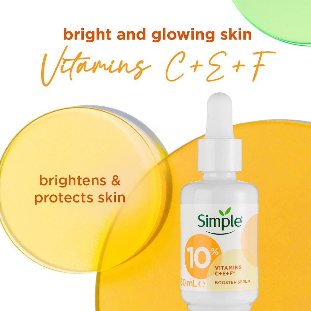 2 x Simple Booster Serum 10% Vitamin C + E + F 30mL