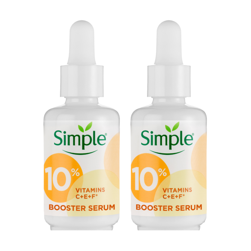 2 x Simple Booster Serum 10% Vitamin C + E + F 30mL