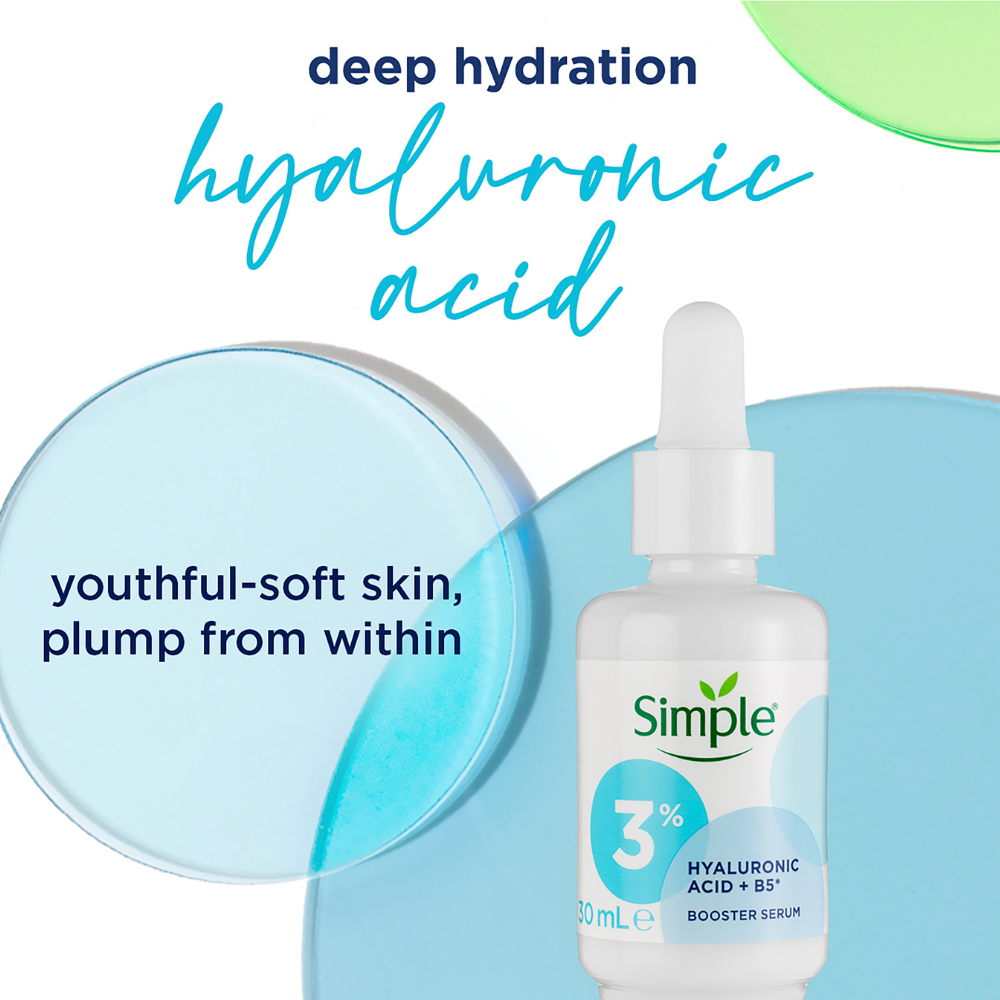 2 x Simple Booster Serum 3% Hyaluronic Acid + B5 30mL