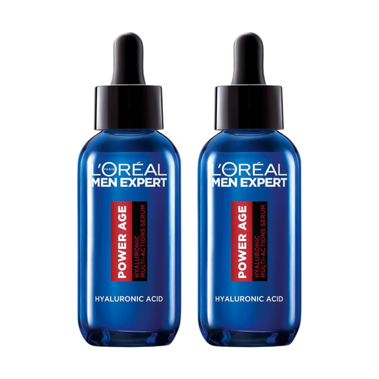 2 x L'Oreal Paris Men Expert Power Age Multi-Action Hyaluronic Acid Serum 30mL