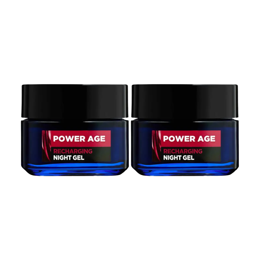 2 x L'Oreal Paris Men Expert Power Age Recharging Night Gel 50mL