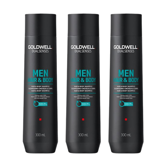 3 x Goldwell Dualsenses Men Hair & Body Shampoo Travel Size 100mL