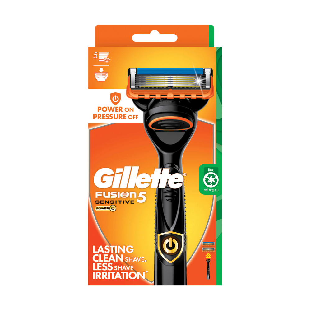 Gillette Fusion5 Sensitive Razor Handle + 2 Refill Blades