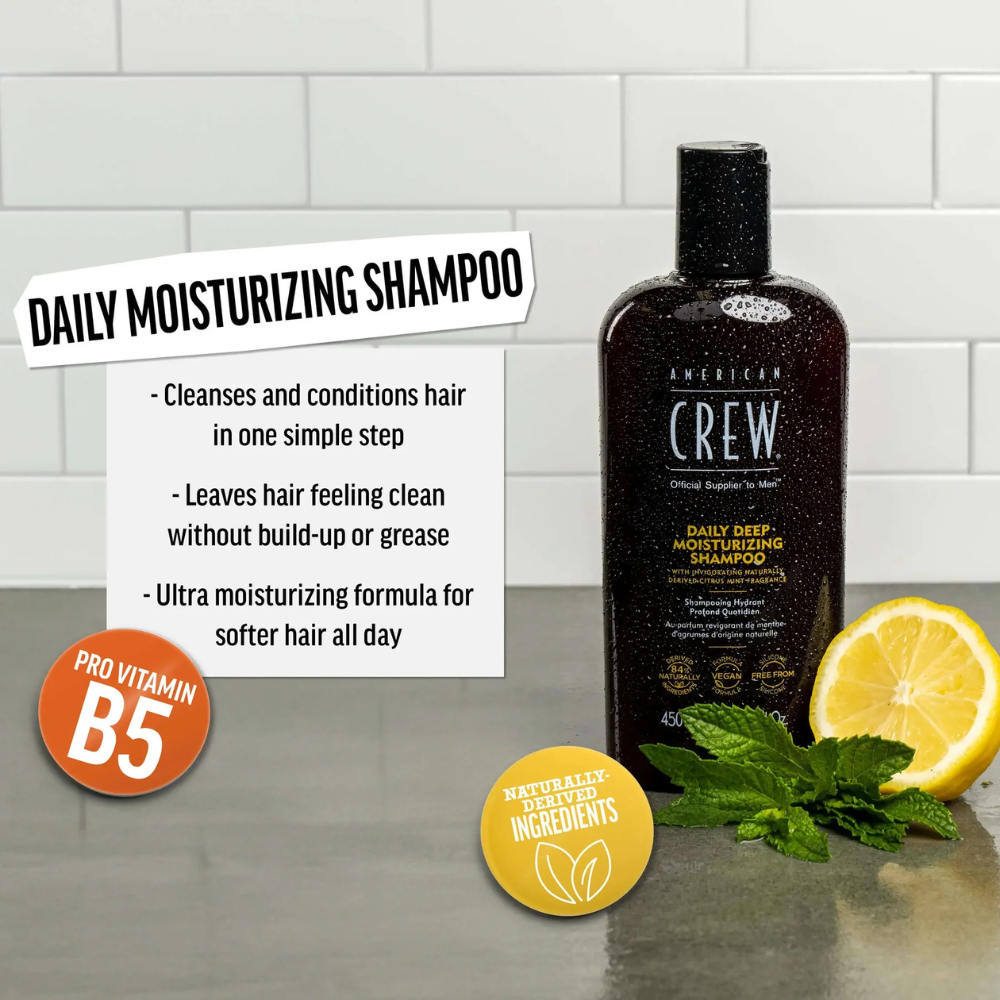 2 x American Crew Daily Deep Moisturizing Shampoo 250mL