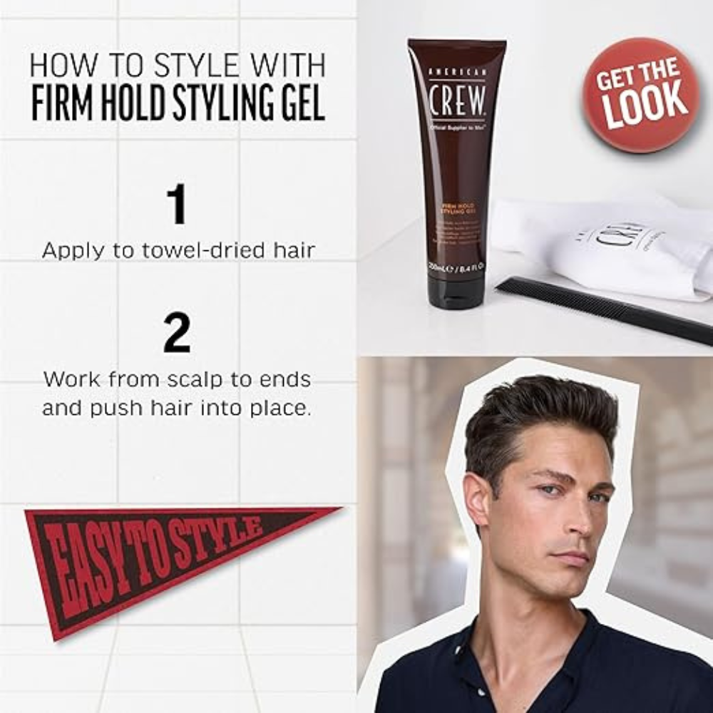 2 x American Crew Firm Hold Styling Gel 250mL