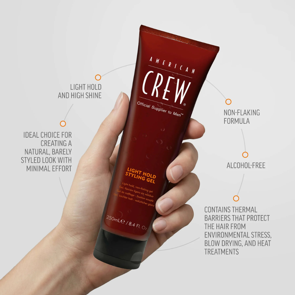 2 x American Crew Light Hold Styling Gel 250mL
