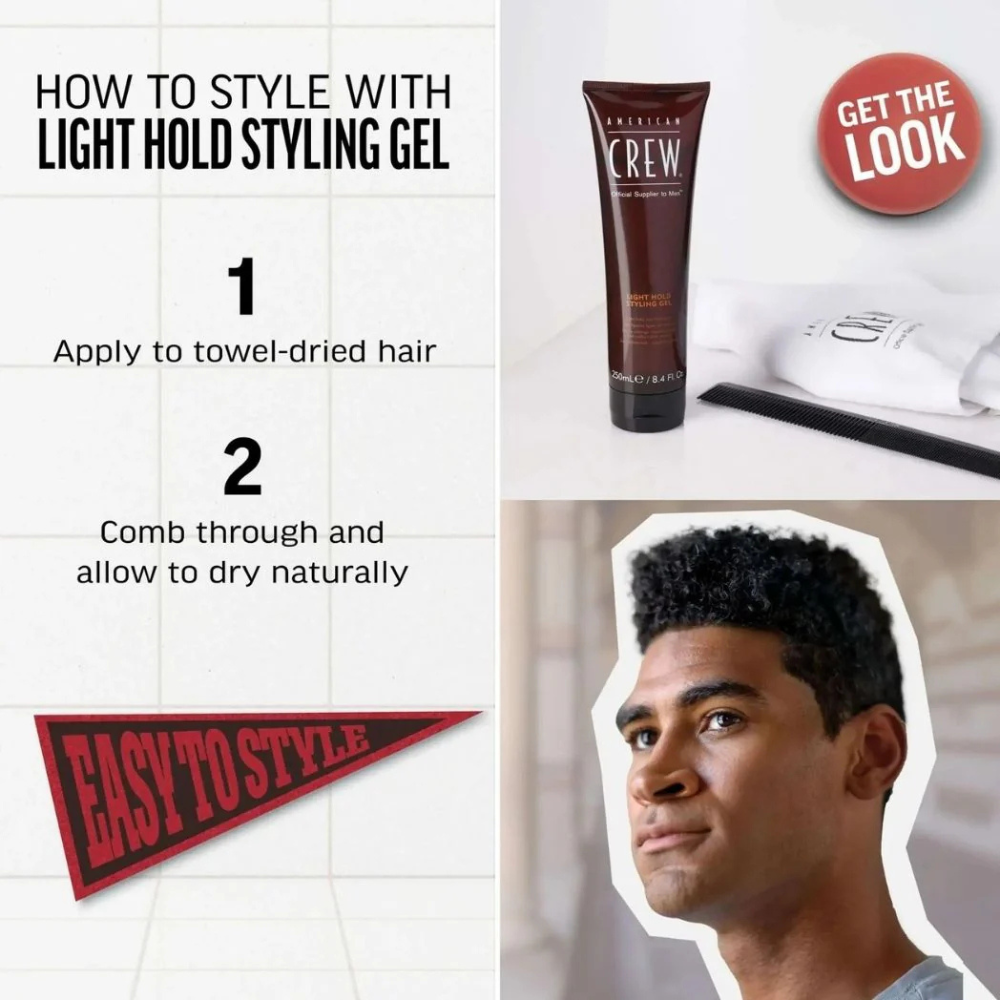 2 x American Crew Light Hold Styling Gel 250mL