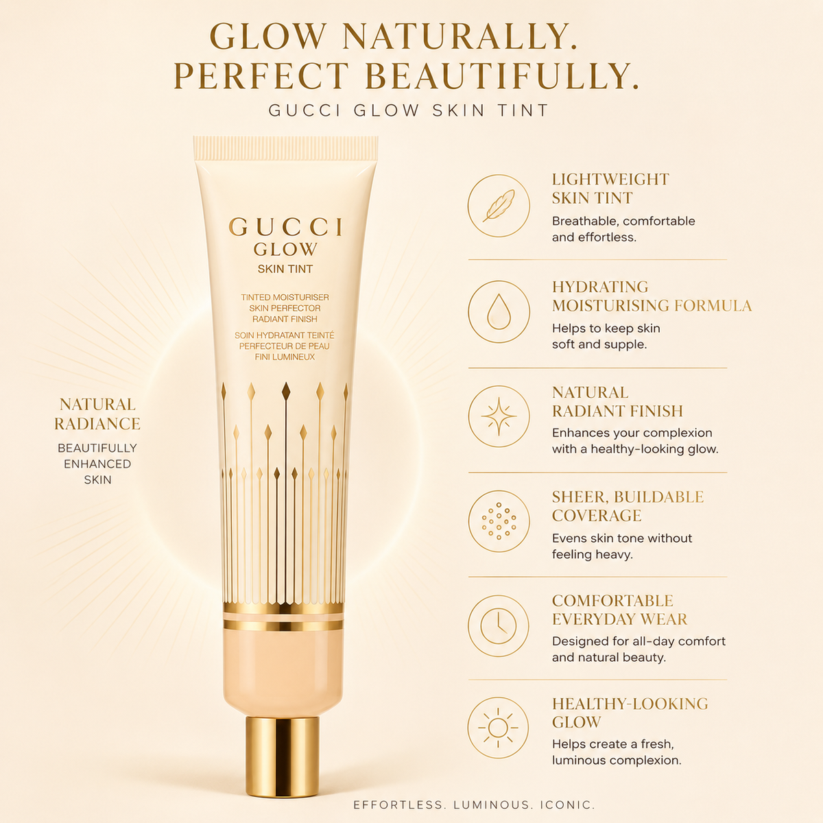 Gucci Beauty Glow Skin Tint 40mL - 26 Fair Medium