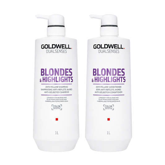 Goldwell Dualsenses Blondes & Highlights Anti-Yellow Shampoo & Conditioner 1000mL Duo