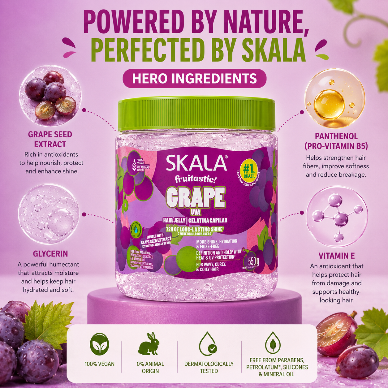 Skala Grape 72hr Shine Hair Jelly 550g