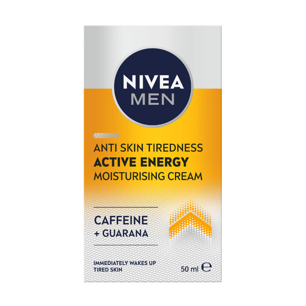 3 x Nivea Men Active Energy Moisturising Cream Caffeine & Guarana 50mL