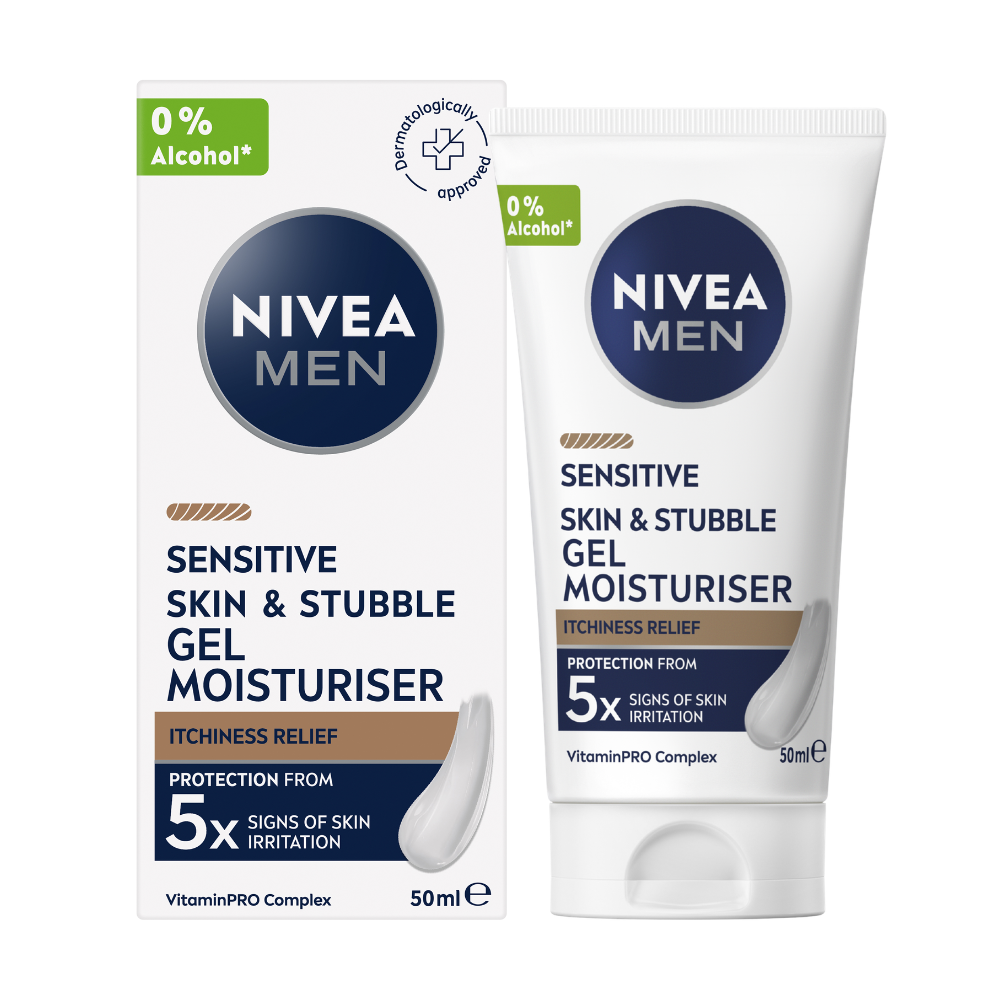 3 x Nivea Men Sensitive Skin & Stubble Gel Moisturiser 50mL